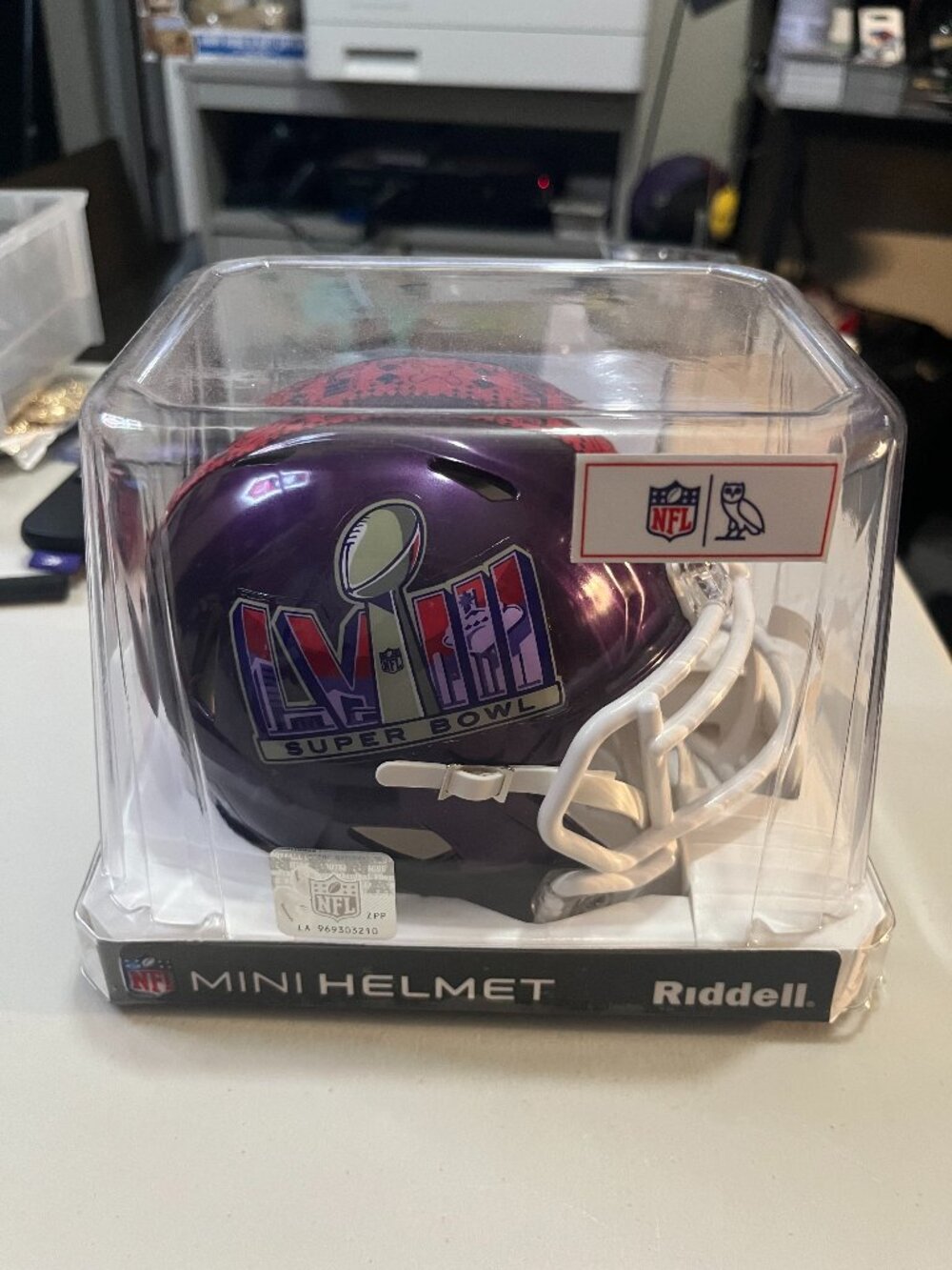 NFL Super Bowl 58 Riddell Mini Helmet - Drake's OVO Clothing Collaboration